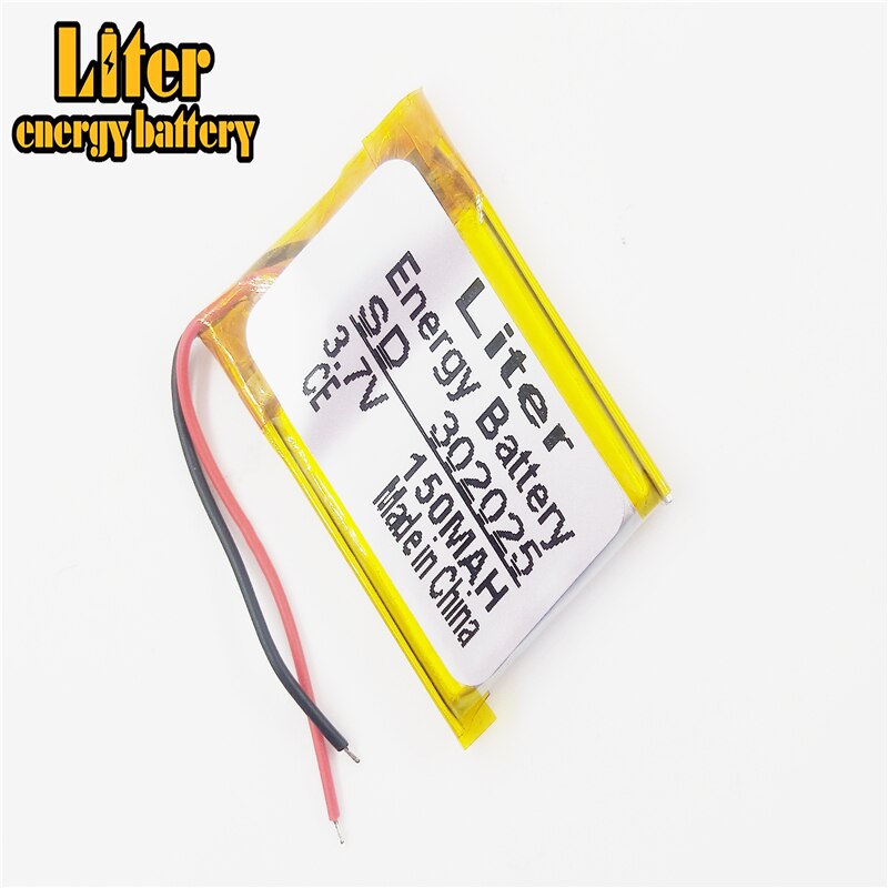 Small 302025 3.7v rechargeable polymer batteries 3.7v 150mah li ion battery for rechargeable Li-Po battery.