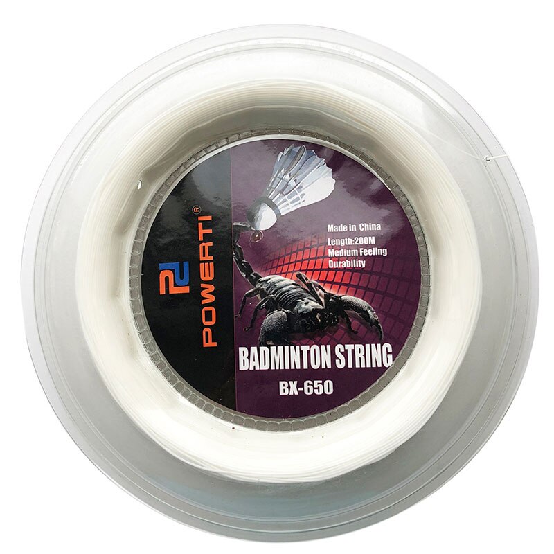 Corda per racchetta da Badminton da 2 pezzi 200M bobine da Badminton linea di allenamento per macchina da allenamento 0.72mm rete da Badminton: white