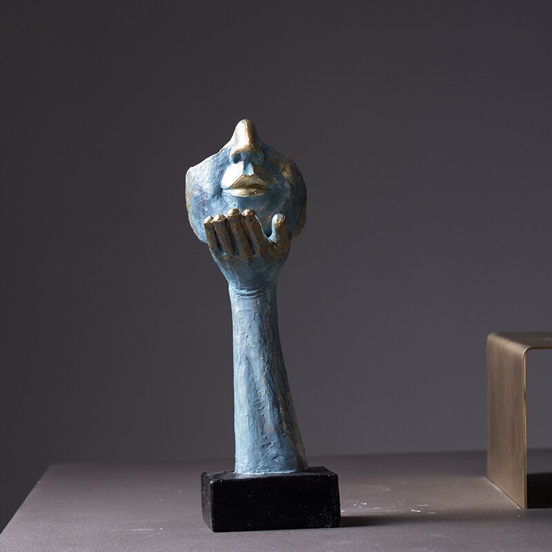 Estatuas modernas, creativas, abstractas, salas de estar de arte, muebles antiguos para el hogar y decoraciones en el norte de Europa: F