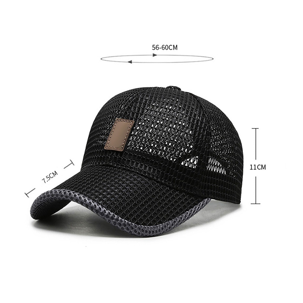 Summer Extended Eaves Full Mesh Baseball Cap Outdoor Breathable Shade Mesh Cap Adjustable Hat Women Men Straw Casual Hats