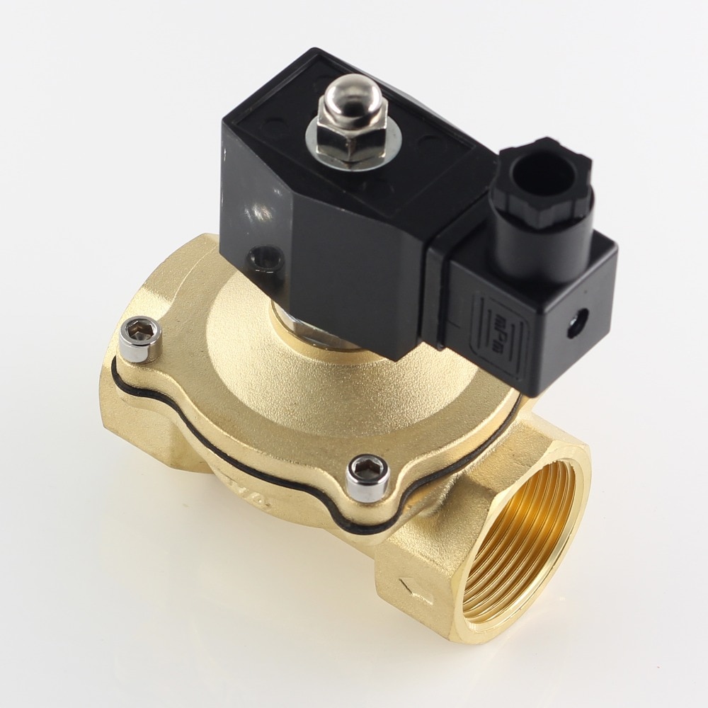 Normalt lukket magnetventil vandventil , ip65 fuldt lukket spole , ac220v dc12v dc24v, g3/8 &quot;  g1/2 &quot;  g3/4 &quot;  g1 &quot;  g1-1/4 &quot;  g1-1/2 &quot;