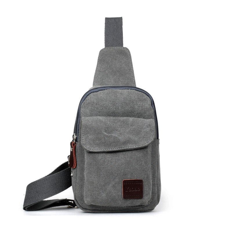 Crossbody Tassen Voor Mannen Korte Trip Sling Borst Bag Casual Messenger Bags Mannelijke Schoudertas Diagonaal Back Pack Bolsos: Canvas Gray
