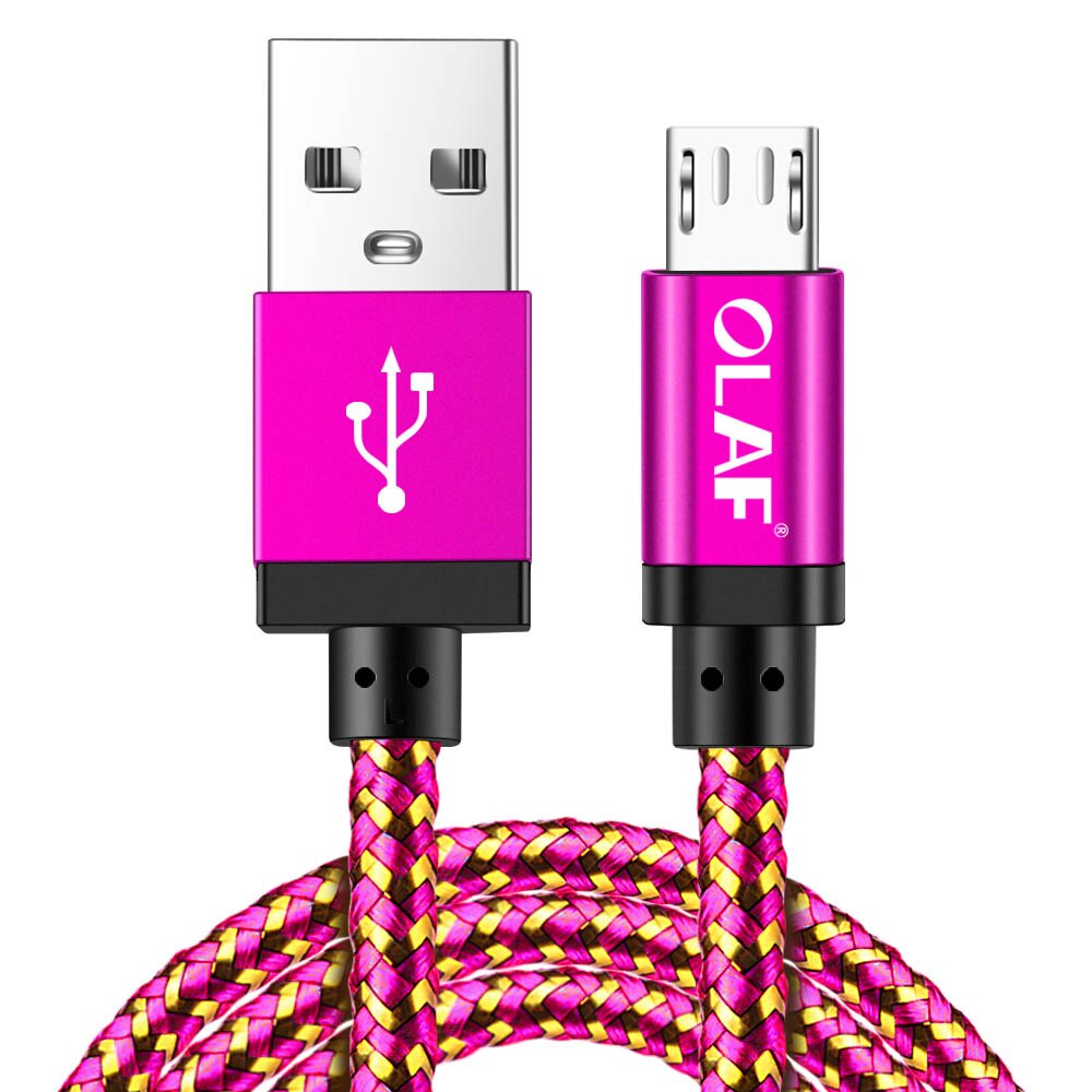 Micro Usb-kabel voor Samsung Galaxy S7 S6 Snel Opladen Mobiele Telefoon Oplader Koord voor Huawei Tablet USB Kabel draad 1M 2M: Rose Red / 3M