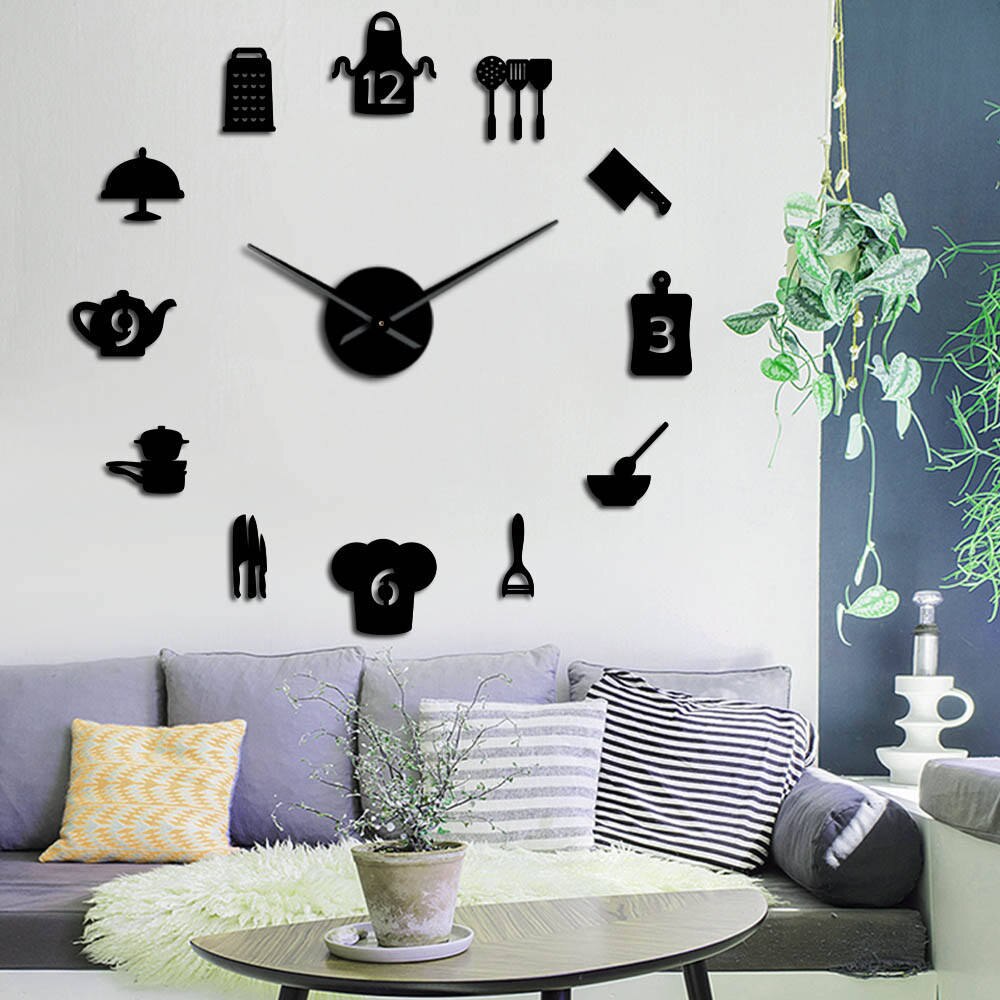 Conjunto de reloj de pared DIY para decoración del hogar, accesorios de repuesto para manos y funda de acero inoxidable, gran movimiento de