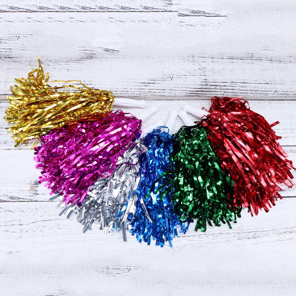 10 Pcs 25g Cheering Balls Squad Spirited Fun Cheerleading Kit Cheer Poms Cheerleaders Supples with Handle for Competitio