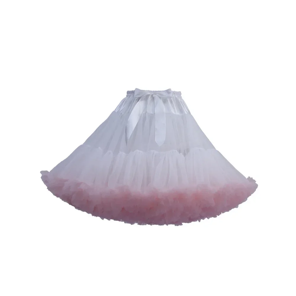 Ekstra langt dameskjørt med mer farget tyll, puffy rosa, bryllup, brudekjole, underskjørt, tutu: Blå