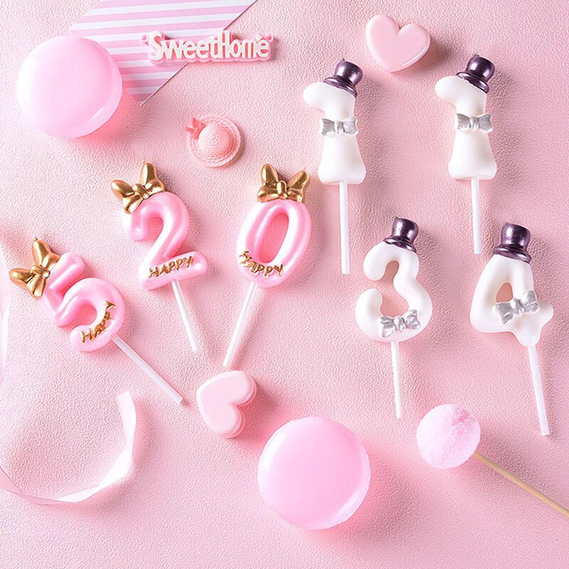 Digital Birthday Candles Big Cake Candles Decoration Smokeless Birthday Number Candle Birthday Cake Decoration