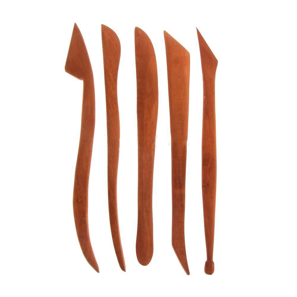 5PCS Wooden Pottery Ceramic Molding Tool Clay Sculpture Molding Knife Clay Multifunction Tools Kit
