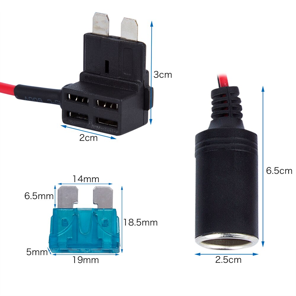 Kwokker universele autolader sigarettenaansteker splitter 12v stopcontact stekker stroomadapter connector auto verlengkabel adapters