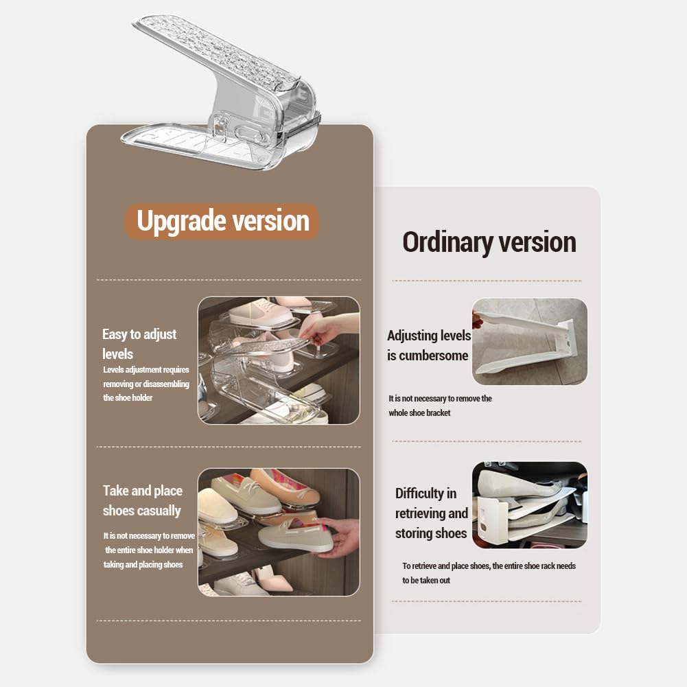 Skohylleorganisatorskap justerbart dobbeltlags skohylle oppbevaringsorganizer skap skostablere organisering skoeske