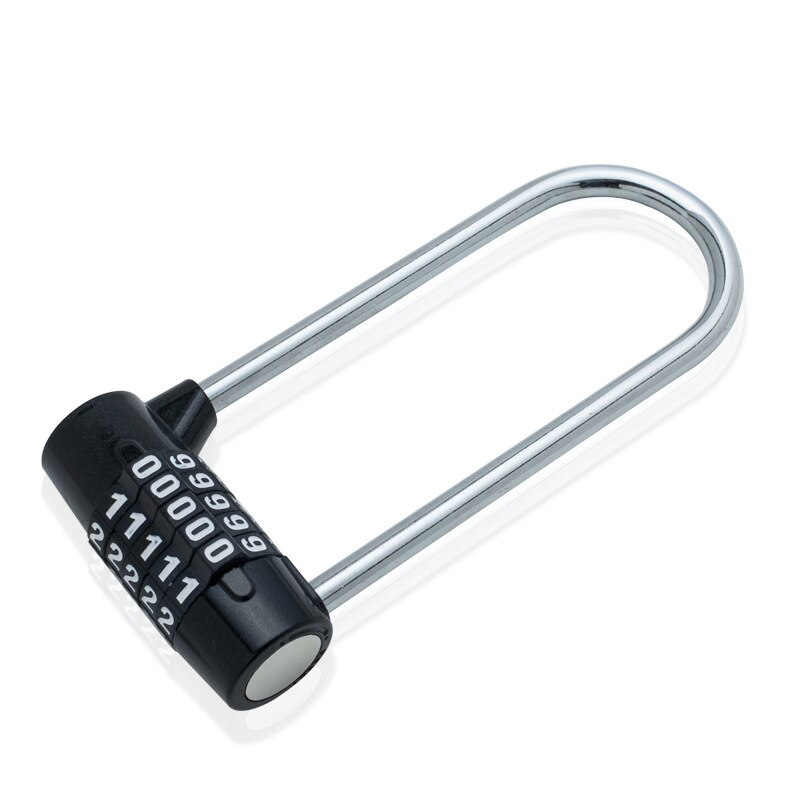 5 Dial Password Combination Lock Antitheft Alloy Steel U Shape Lock Padlock Glass Door Locks Bicycle Motorcycle chain lock