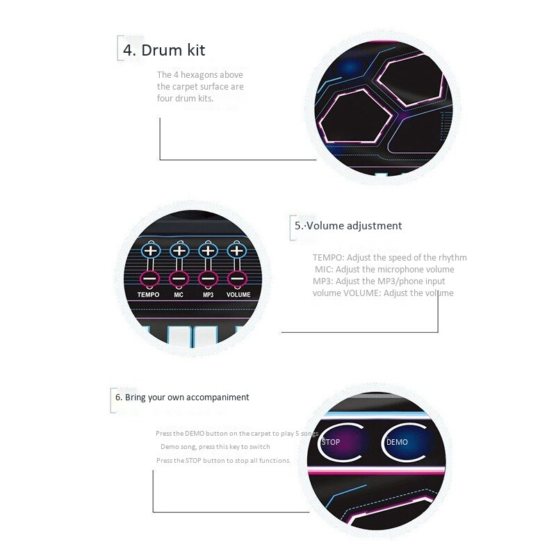 Dj Muziek Deken, Puzzel, Elektronische Orgel, Leren Disc Machinedrum Elektronische Deken Multifunctionele 8 Tones