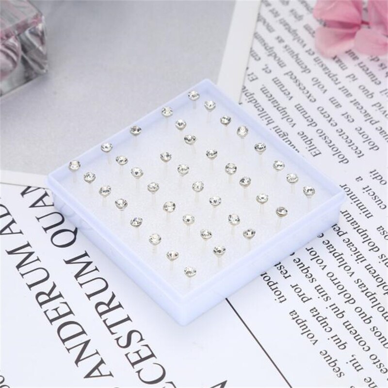 20 Paare 2 3 4 5 6mm Weiß Kristall Zucht Ohrringe einstellen Strass Ohrringe Bausatz Hochzeit Party Denkmal Schild jewlry Für Frauen