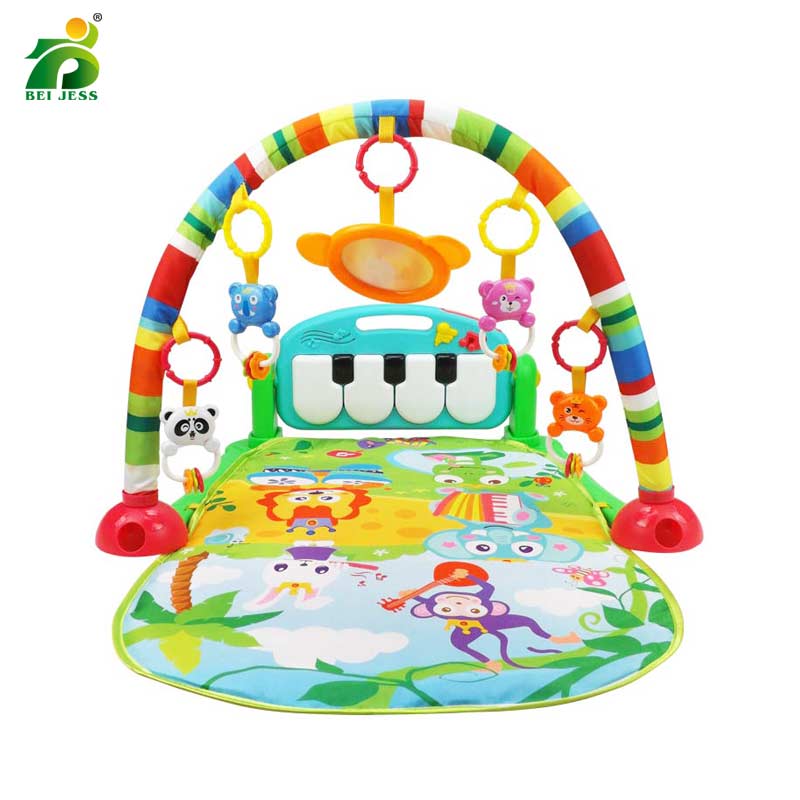 Baby gym børn aktivitetstæppe vugge musikalsk klaver legemåtte pædagogisk husstativ puslespilsmåtte legetøj til børn