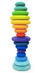 Arcobaleno di legno blocchi di costruzione per bambini block di legno pietra colorata giocattolo educativo di sovrapposizione gioco Jenga regalo equilibrio di pietra: L rainbow block