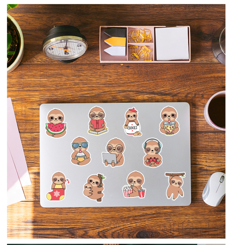 10/25/50 Stuks Schattige Luiaard Cartoon Stickers Voor Diy Bagage Waterfles Telefoon Laptop Gitaar Plakboek Briefpapier Sticker