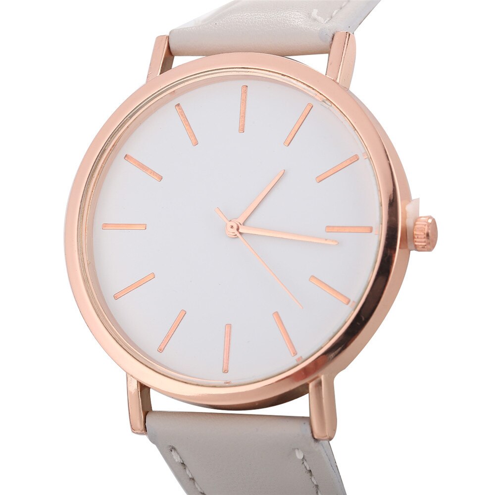 Simples Moda Mulheres Pulseira de Couro Relógio Analógico Casual Ladies Watch Quartz Rodada relógios de Pulso Relógio Feminino relogio feminino