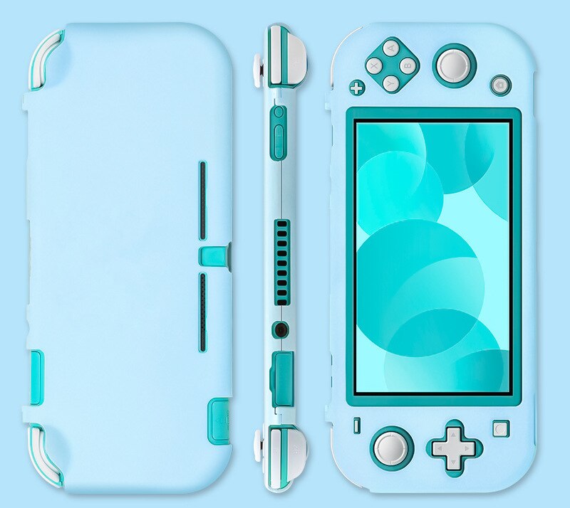 Capa protetora colorida para nintendo switch, case de proteção para nintendo switch lite, capa dura, antiderrapante, cobertura completa, acessórios para nintendo switch: Blue