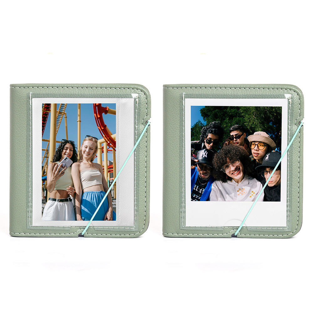 Album photo portable en cuir PU, 28 poches, compatible avec Polaroid iType/600/SX70 et Fujifilm Instax Wide 210/300/400,