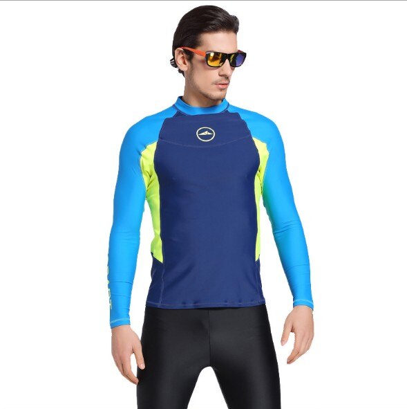 Sbart Rash Guard Surfing Shirts Swimwear Rashguard Uv Protection Mens Rashguard Shirt Long Sleeve Swim Suit Surf Suit: Yellow / XL