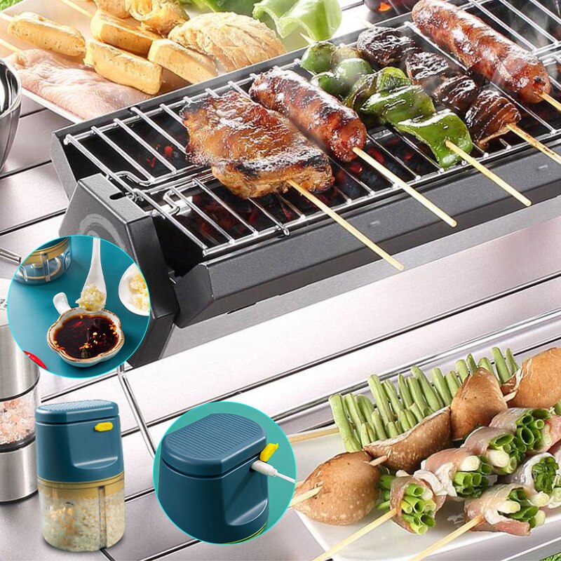 Elektrische Knoflook Stamper Usb Opladen Stevig Duurzaam Mini Crusher Chopper Voor Verpletterd Knoflook Geplet Gember Gemalen Verse Chili
