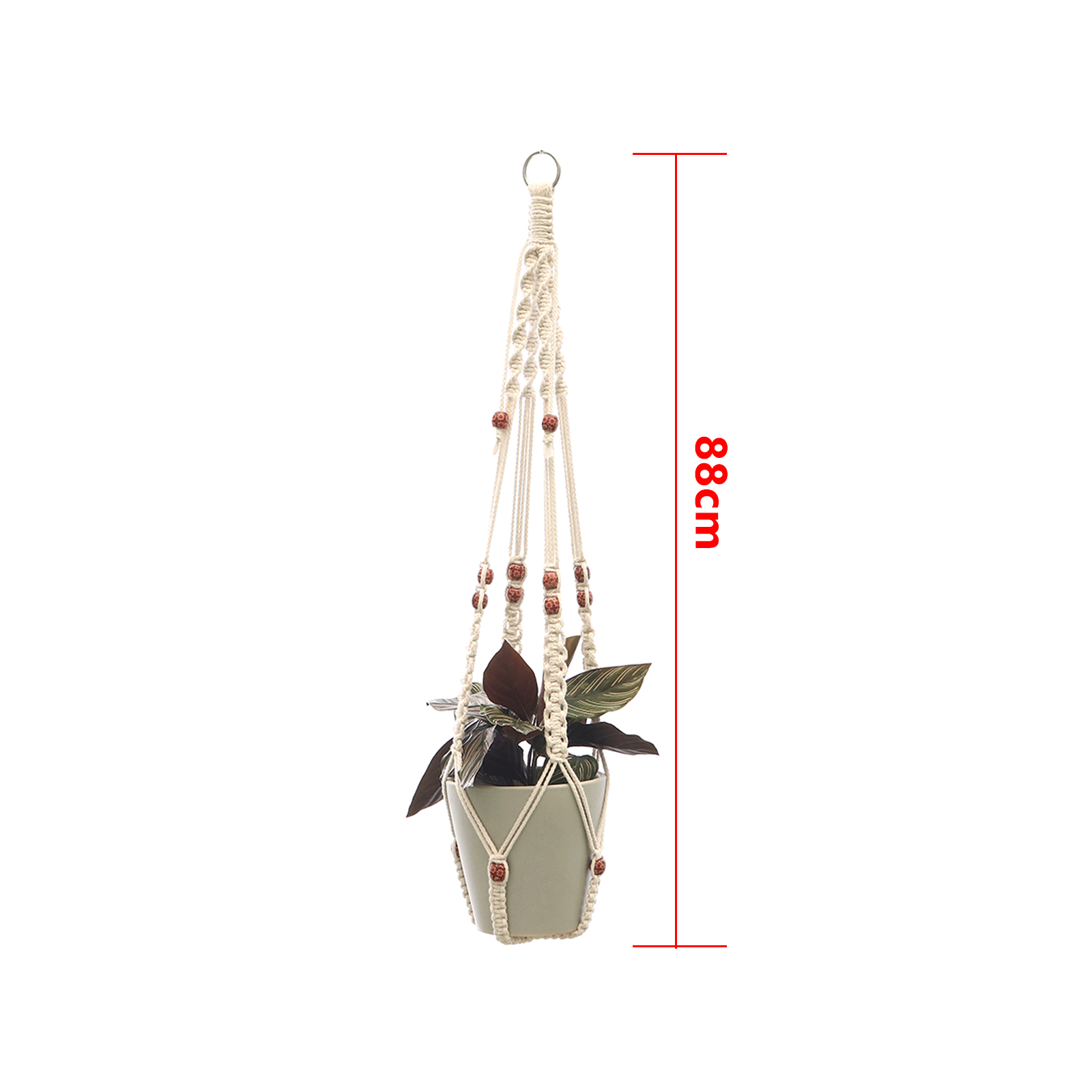 Handmade Macrame Hemp Rope Plant Hanger Basket Woven Hanging Flower Pot Wall Hang Planter Pot for Home Garden Decoration Tools: Dark Khaki