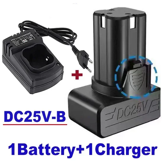 100% 25V Elektrische Schroevendraaier Accu Accu Accu Accu Accu Snoerloze Schroefdraaier Elektrisch Gereedschap Accu: YELLOW