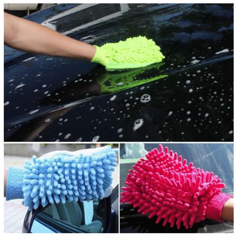 1Pcs Microfiber Car Cleaning Handschoen Auto Care Wassen Doek Handschoen Huishoudelijke Zachte Auto Voertuig Schone Doek Handschoen Auto Accessoires
