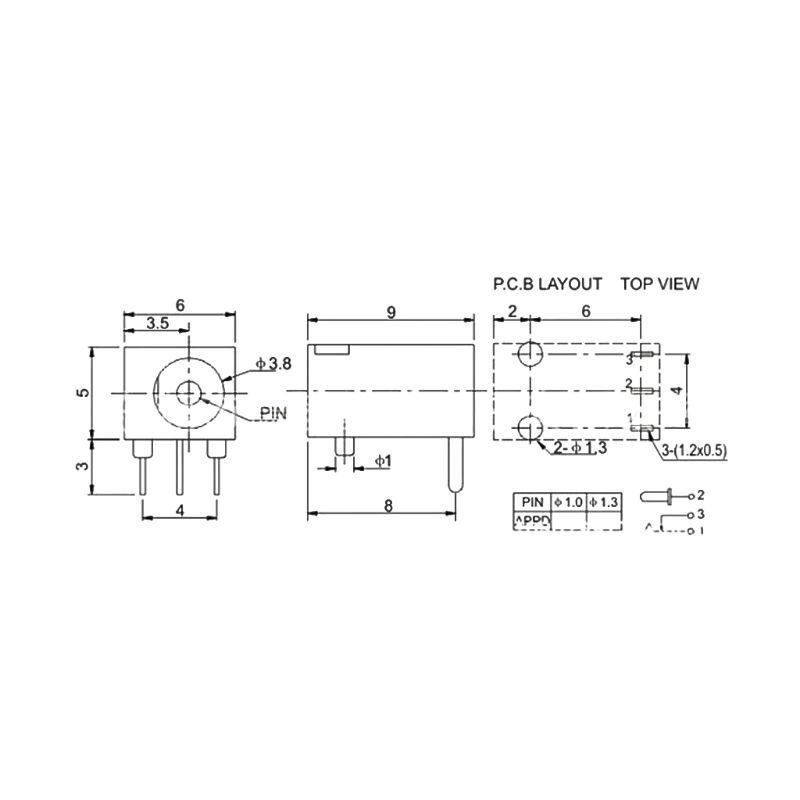 10pcs DC-003 3.5x1.3mm DC Power Jack Socket Connector 3-Pin Panel Mount Plug 19QB