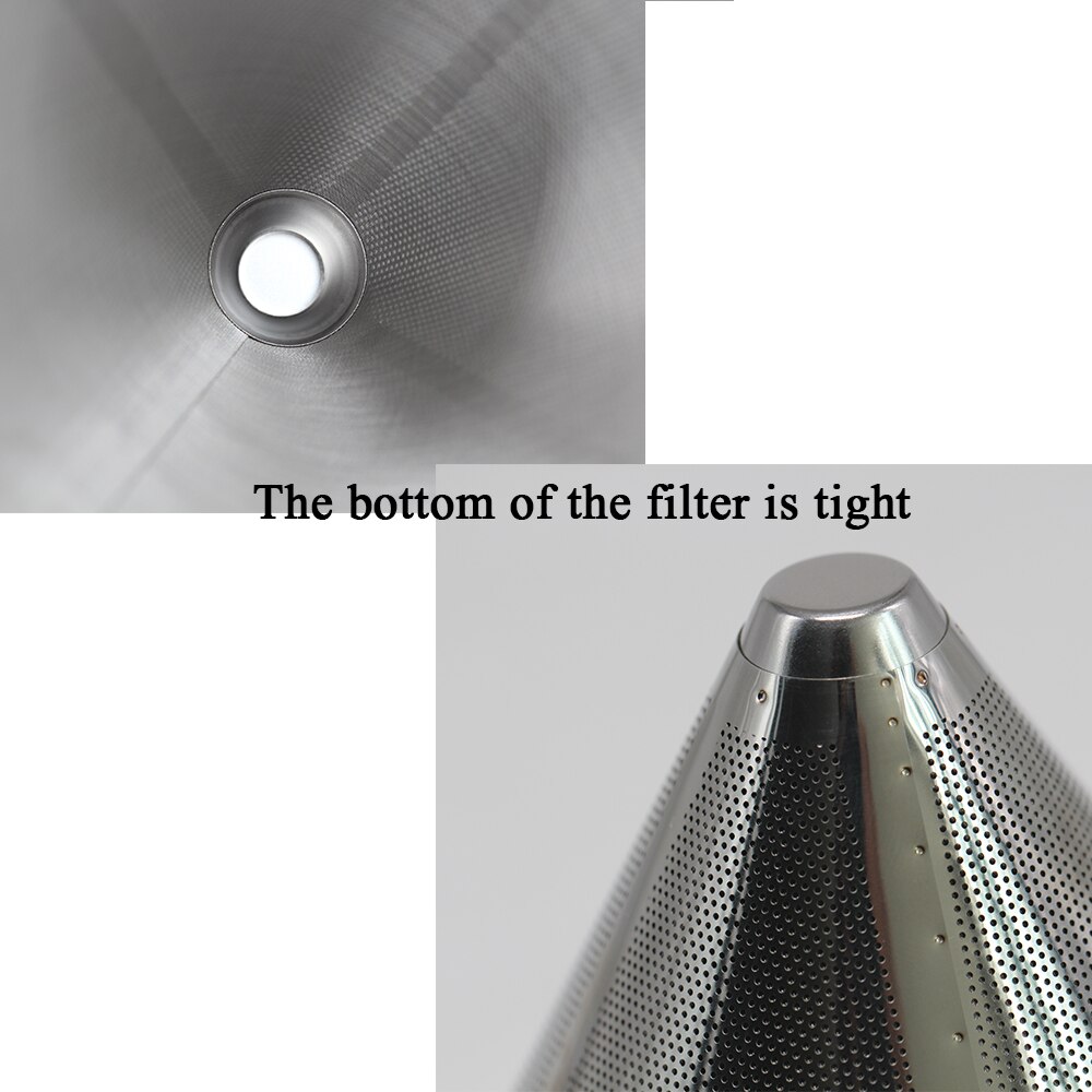 3 Style Coffee Filter Drip Double Layer Mesh Coffee Cone Filter 304(18/8) Stainless Steel Home Kitchen Coffee Making Tool