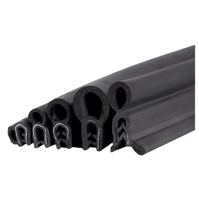 Bandes d'étanchéité en caoutchouc noires pour porte de voiture, 100cm, autocollants de scellage Double couche pour porte de coffre, isolation phonique, bande d'étanchéité intérieure