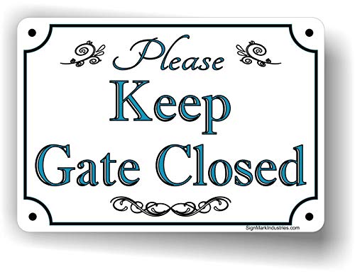 Please Keep Gate Closed Tin Sign Keep Gate Closed Sign 12x8 Inches: L / PURPLE