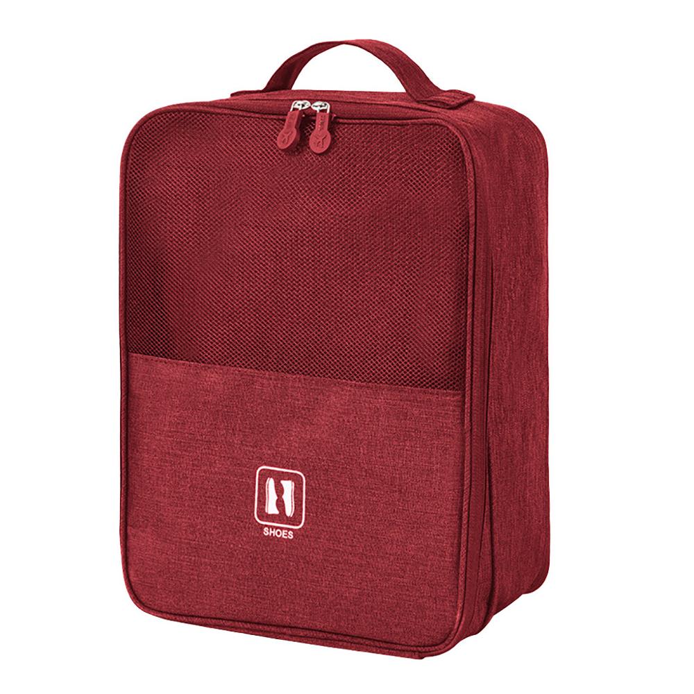 Bærbar sko taske multifunktionel udendørs rejsetaske opbevaringsetui organisator  #5 r 14: Rød