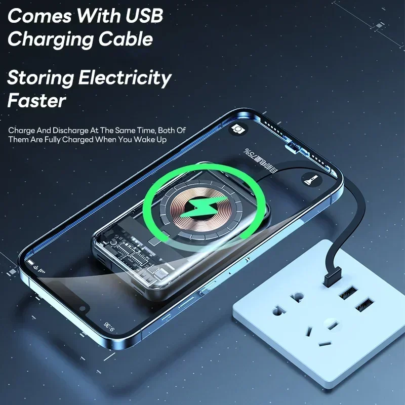 magnetische draadloze powerbank 20000 mAh snel opladen draagbare oplader externe batterij voor smartwatch en IPhone MagSafe