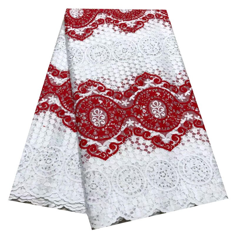 Afrikansk blonde mønster i folkestil 120-135 cm bredde stof til beklædning og sælges af 5 yard: Rød