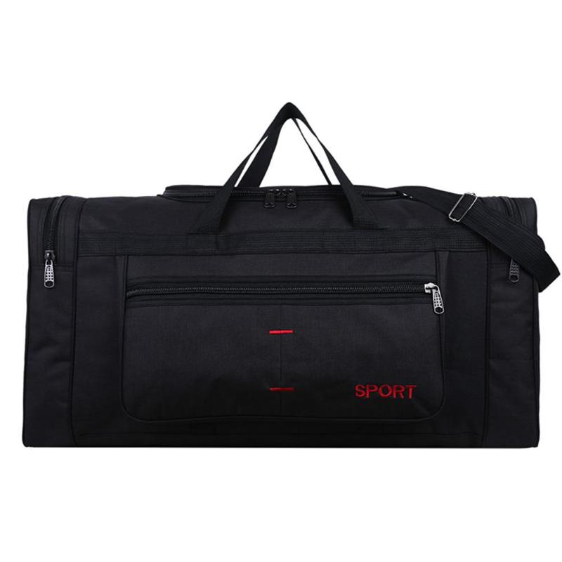 Multifunctionele Canvas Reizen Schoudertassen voor Vrouwen Mannen Casual Grote Capaciteit Sport Handtassen Unisex Fitness Gym Tote: Black