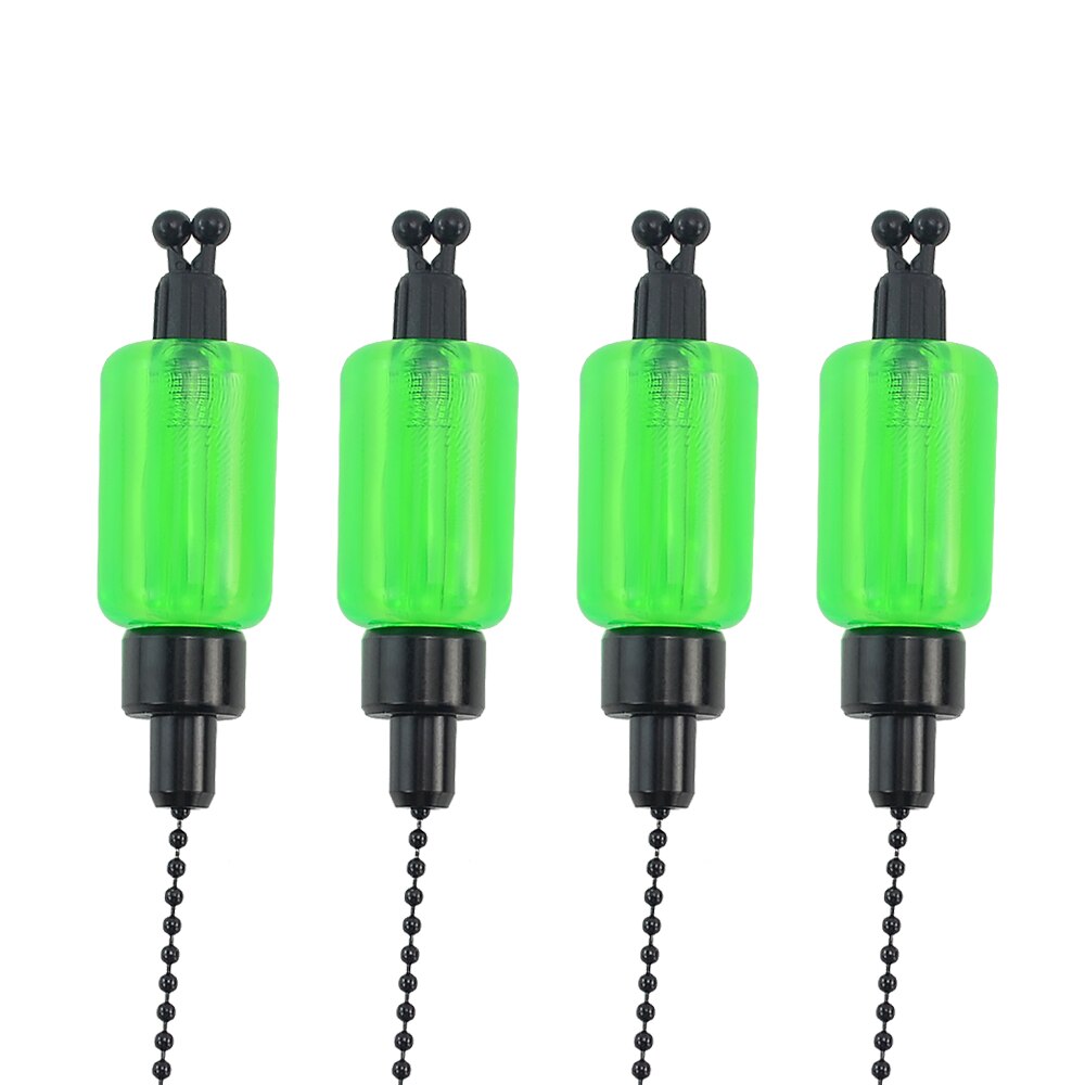 Alarmas de mordedura para pesca de carpa, ganchos, bobinas, indicadores, 4 Uds.: green