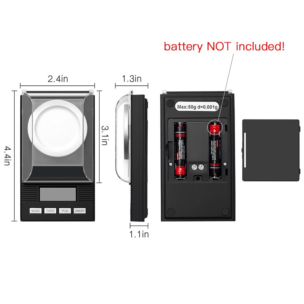 0.001g Portable Jewellery Jewelry Pocket Scale 20/50/100g Electronic Digital Scales High Precision Milligram Micro Kitchen Scale