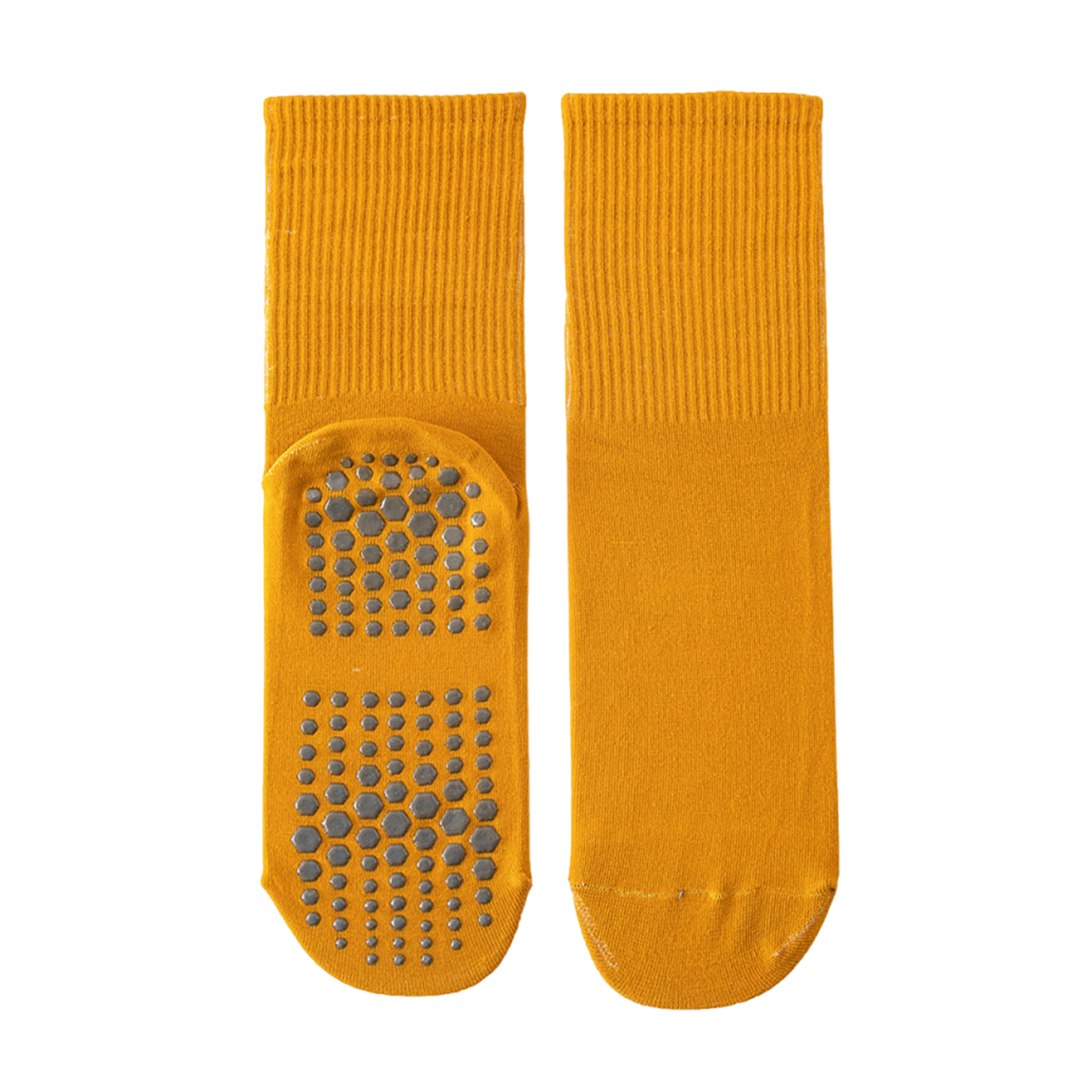 Damen Yoga Socken Rutschfeste Pilates Yoga Kompressionssocken mit Silikonunterseite Winter Beinwärmer: Grau