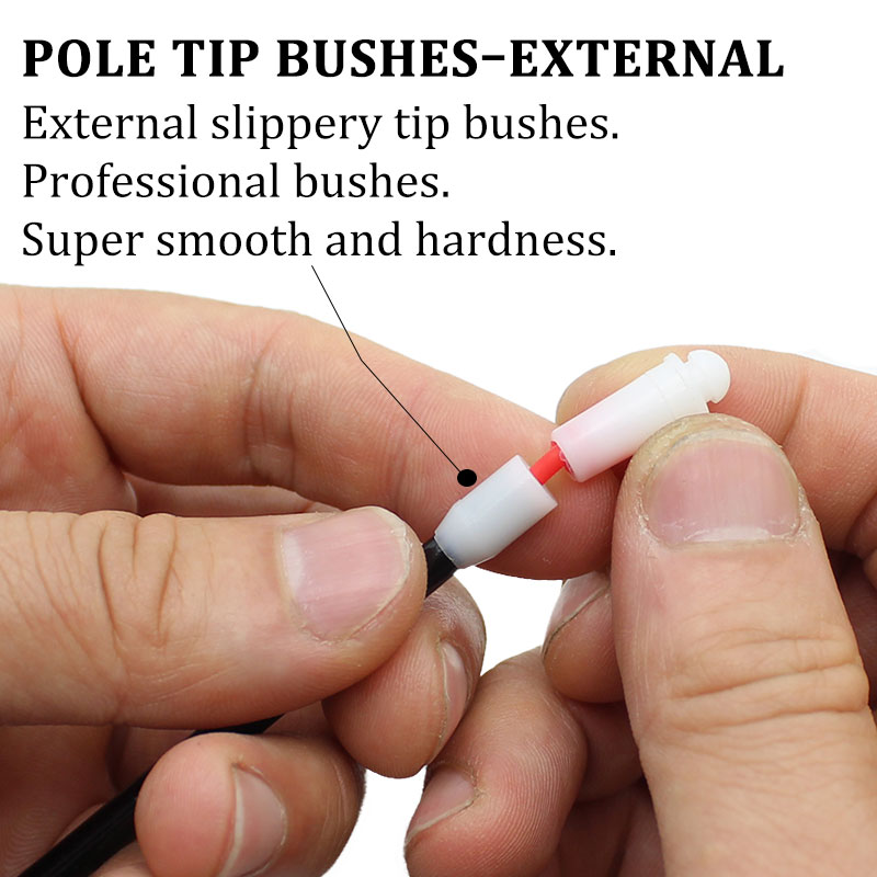 5pcs Carp Fishing Accessories Tackle Pole Elastic Connectors Pole Tip Bushes For Large Solids Hollow Elastic Marker Feeder Carp