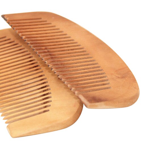 Hair Health Care Natural Peach Wood Comb Close Teeth Anti-Static Head Massage