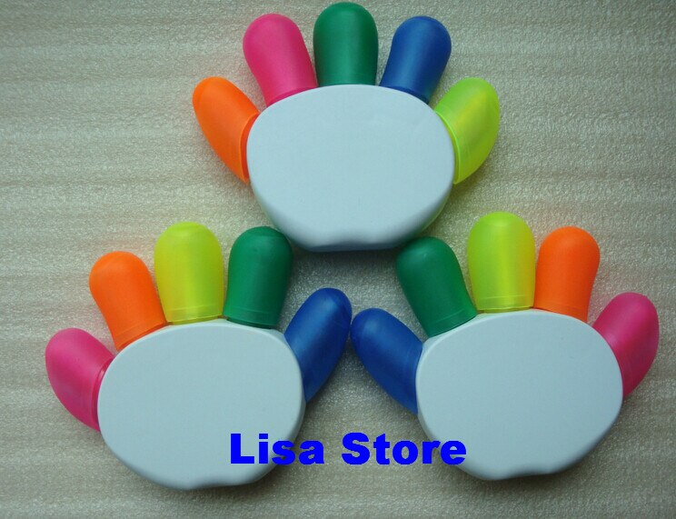 Creatieve Hand Vinger Vorm Plastic Markeerstift Kawaii Vinger Star Marker Pennen Voor School Kids Student Briefpapier