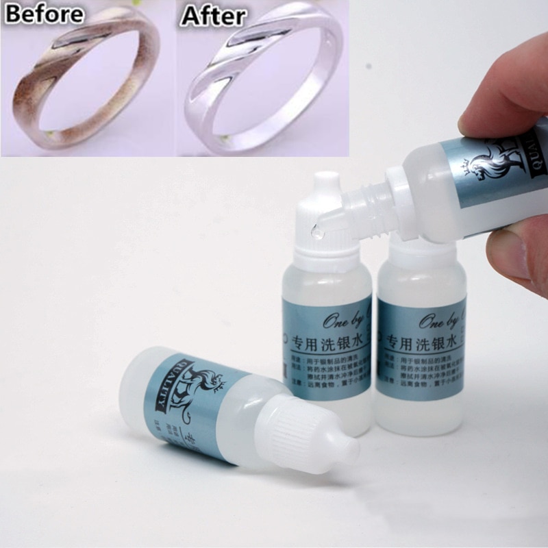 15ml/ flaske anti-pletter sølv guld renere sølv vaskevand til at rengøre sølv smykker polering flydende rengøringsværktøjer