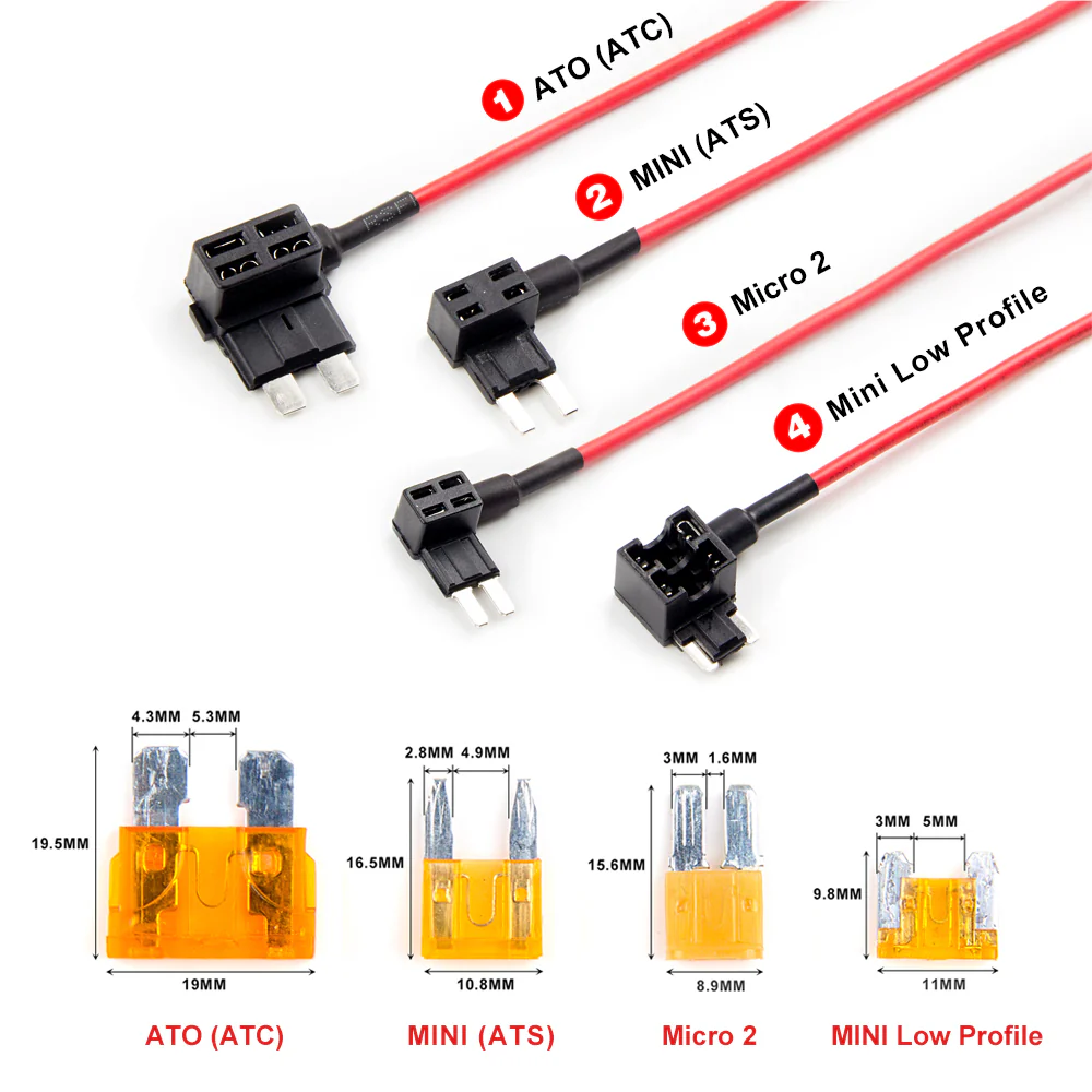 Viofo Original HK4 para A119Mini/ A229/ T130/ WM1 Dash Cam ACC Hardwire Kit Cable 3 cables para modo de estacionamiento