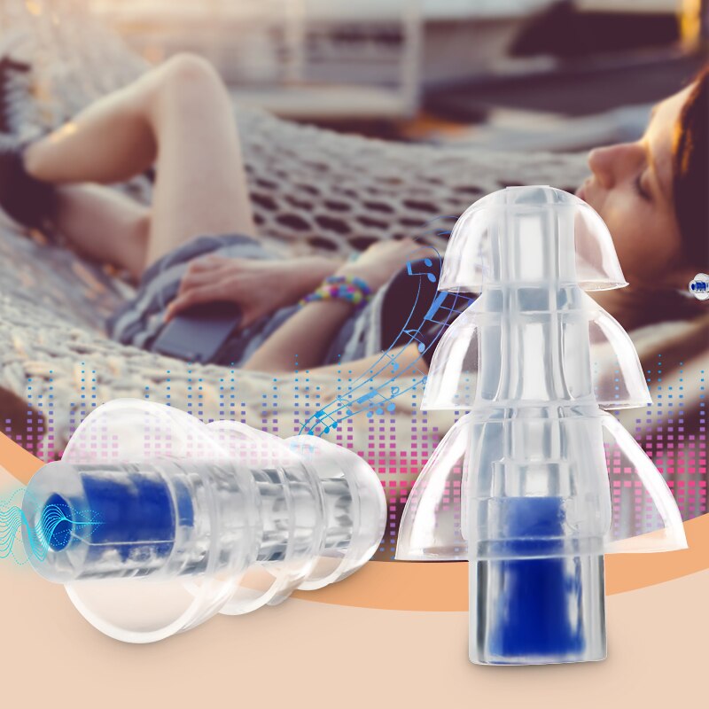27db High Fidelity Silicone Musician Filter Earplugs Noise Reduction Cancelling Hearing Protection Earbud Reusable Sleep Care