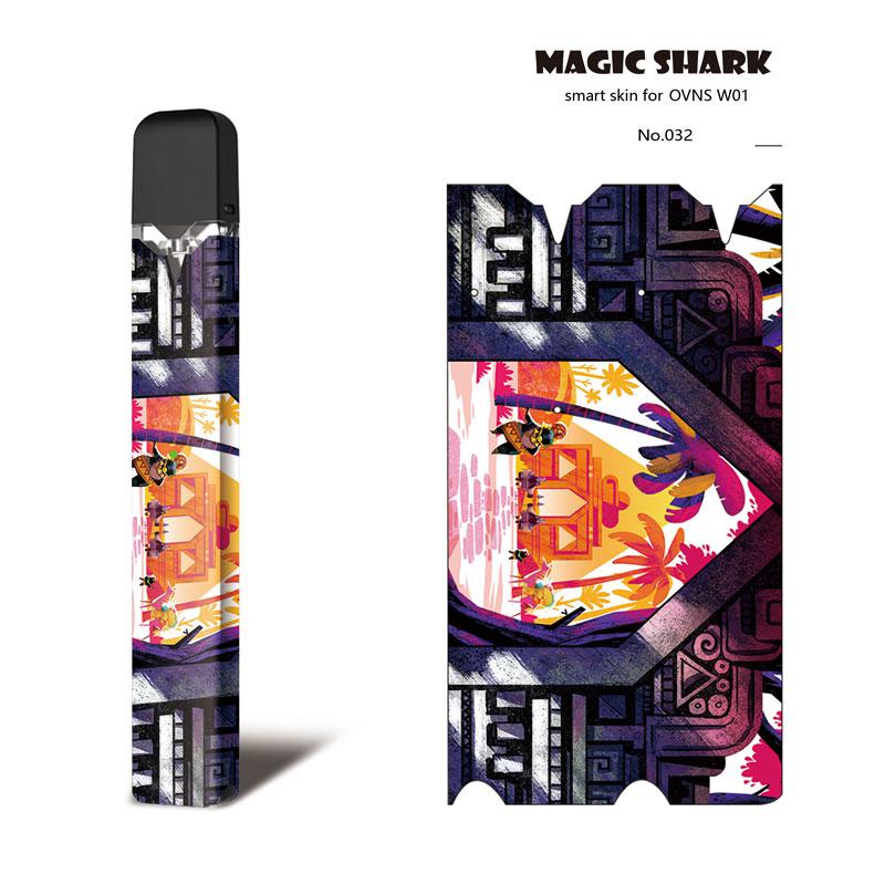 Magie Shark Rhinoceros Tribal Auf die Cartoon PVC Ultra Dünne Film Abdeckung Pod Fall Aufkleber Für OVNS W01 Kit kein Verblassen: 032