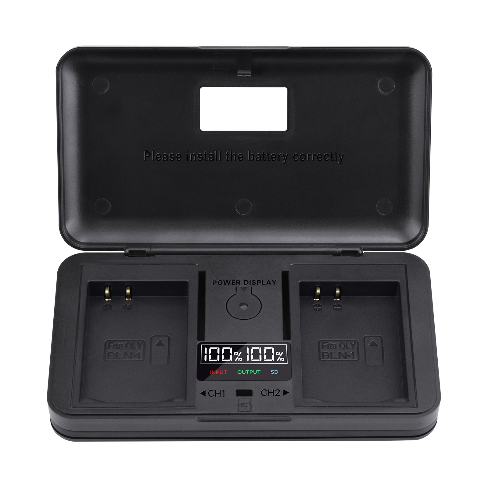 BLN-1 BLN 1 PS-BLN1 Batería con estuche de almacenamiento Cargador para Olympus OM-D E-M1, Olympus Pen F, OM-D E-M5, PEN E-P5, OM-D, HLD-6: RED