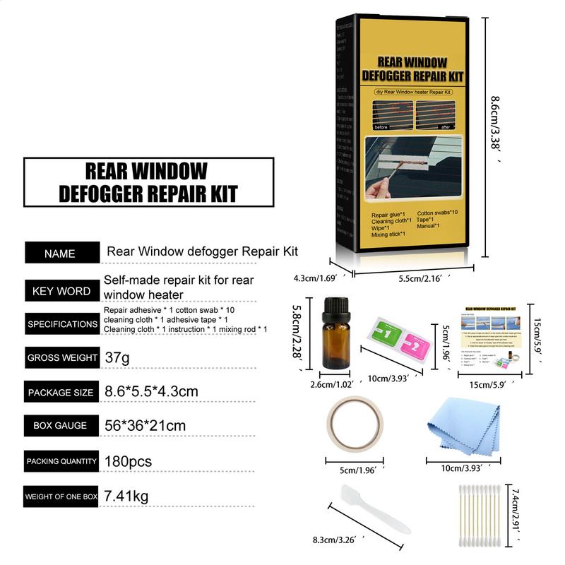 Kit de réparation de dél'offre buage de lunette arrière de voiture, bricolage, réparation rapide, kit de dégivreur de grille, chauffage fixe, lignes de verre, grille de dégivreur, accessoires de voiture