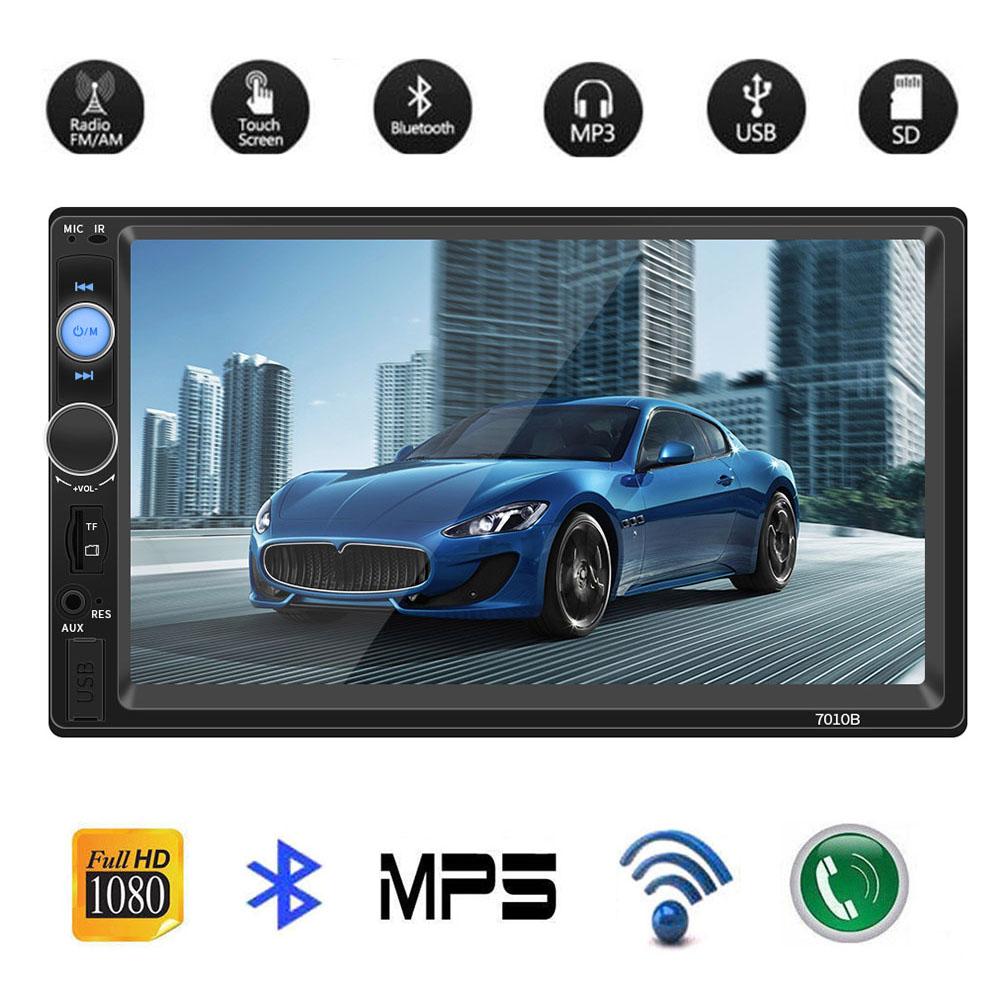 2 Din Car Multimedia Player Car Radio MP5 Player HD Touch Screen Car Audio Stereo Bluetooth USB AUX Support Rear View Camera