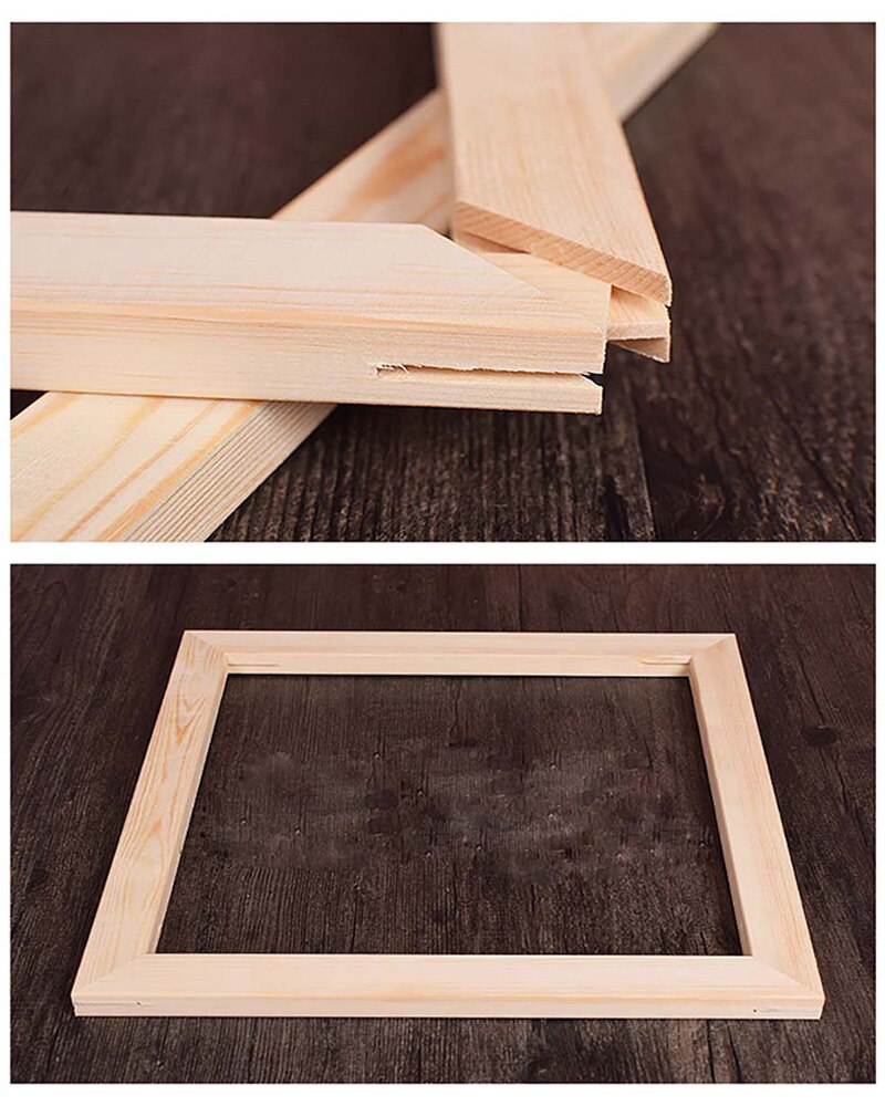 Wooden Frame Home Decor DIY Natural Wood Photos Frame Canvas Painting Frame Poster Hanger for Bedroom Decoration